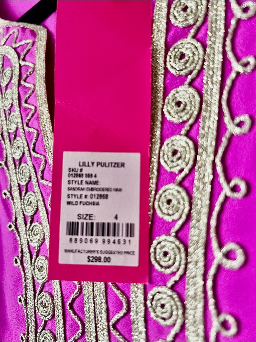 Lilly Pulitzer Fuchsia Sleeveless Embroidered Maxi Dress - Picture 3 of 3